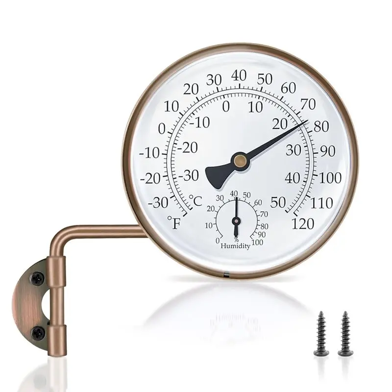 

ABKJ-Brass For Outdoor 4 Inch Thermometer, For Patio, Window, Greenhouse, Garage Decoration
