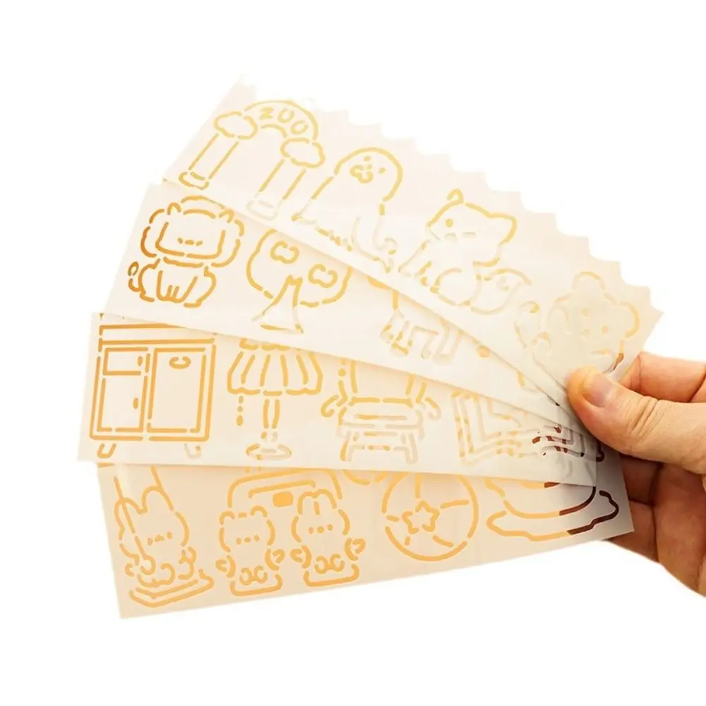 4pcs/set Copying Stencils Hollowed Drawing Templates Template Ruler DIY Craft Spray Painting Template Stamping Handcraft