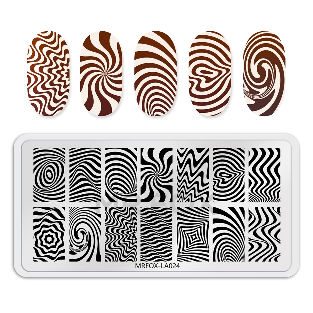 

Geometry Waves Nail Stamping Plates Rectangle Crack Pattern Nail Art Stamp Image Plate Template Stencil Manicure Nails Tool