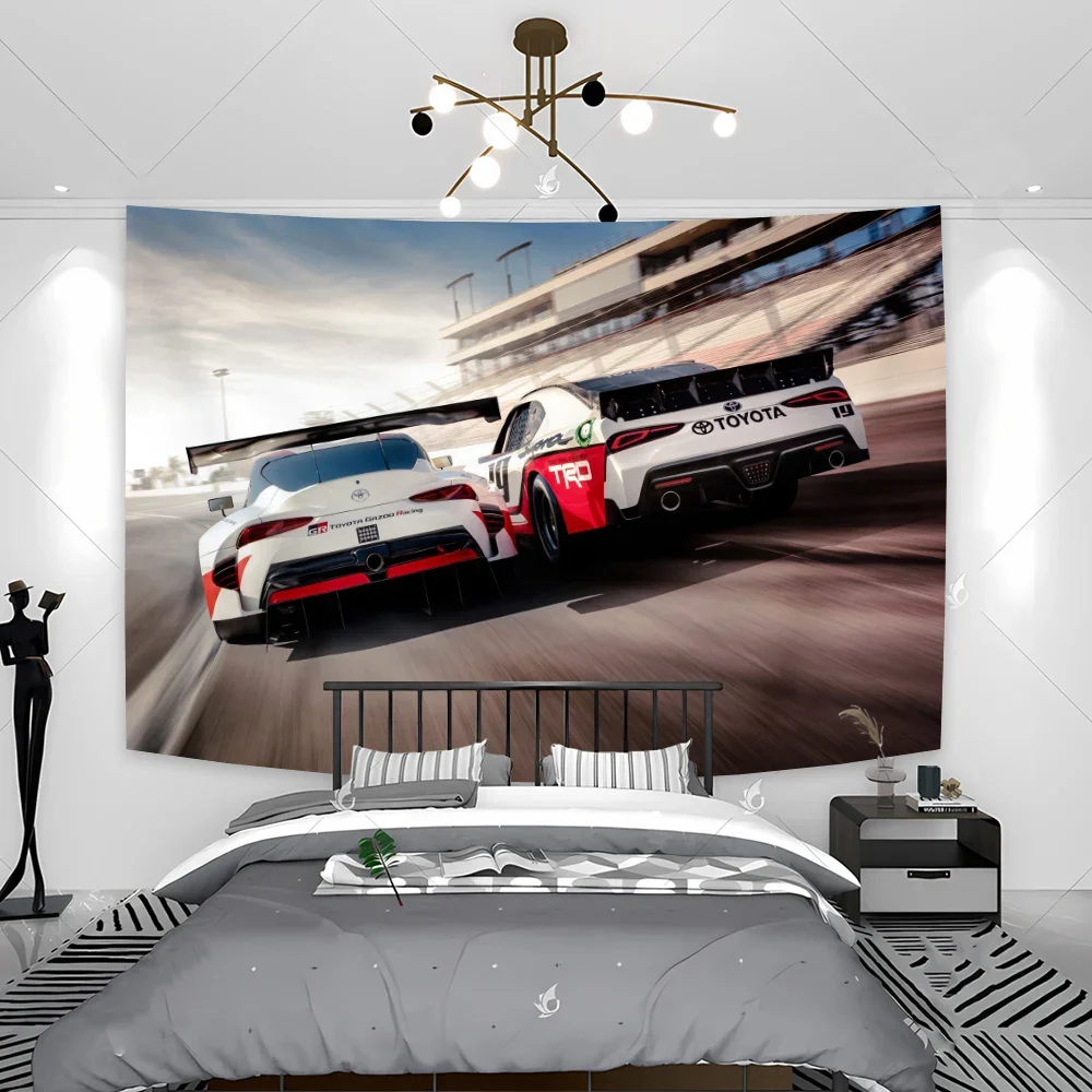 

Jdm Tide Racing Car Tapestry Decor Carpet Living Room Wall Decoration Background Cloth Bedroom Dorm Tapestry