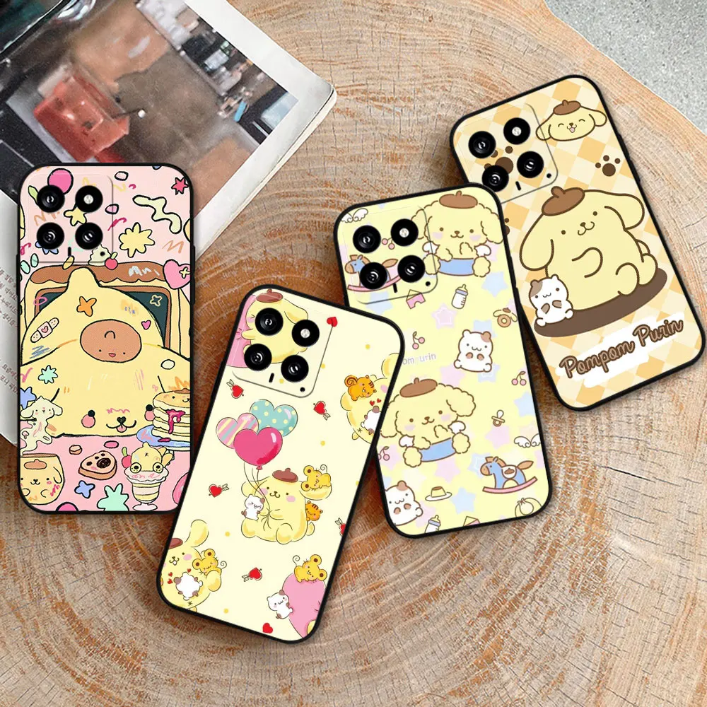 Cartoon PomPom Purin Phone Case For Xiaomi POCO F5 F4 F3 F2 F1 X5 X4 X3 X2 M5 M4 M3 M2 GT PRO NFC 5G Silicone Shockproof Cover