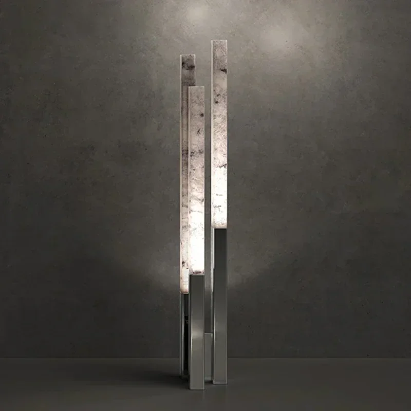 New stainless steel Spanish marble floor lamp