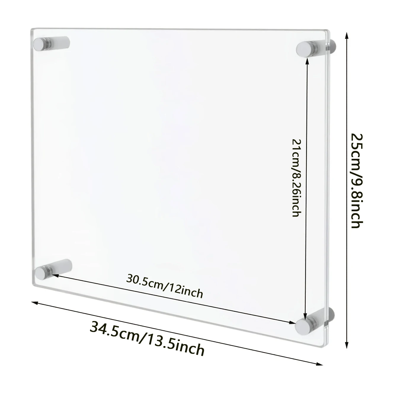 Wall Mounted Acrylic Certificate Display Frame, Clear Document Picture Frame for Office, Shop & School