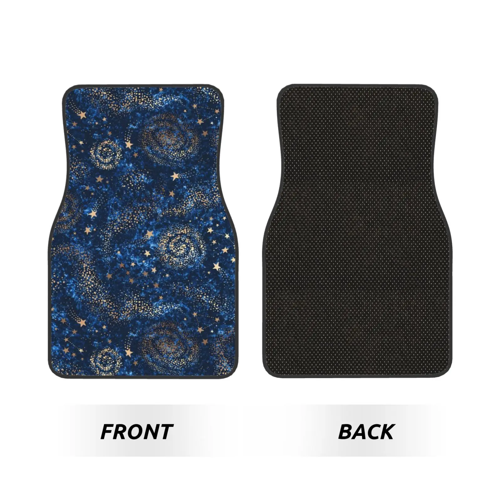 Gold Nebula Constellations and Stars Car Floor Mats Durable Car Carpet Mat Set of 4pcs with Anti-Slip Backing Fit for SUV Trucks