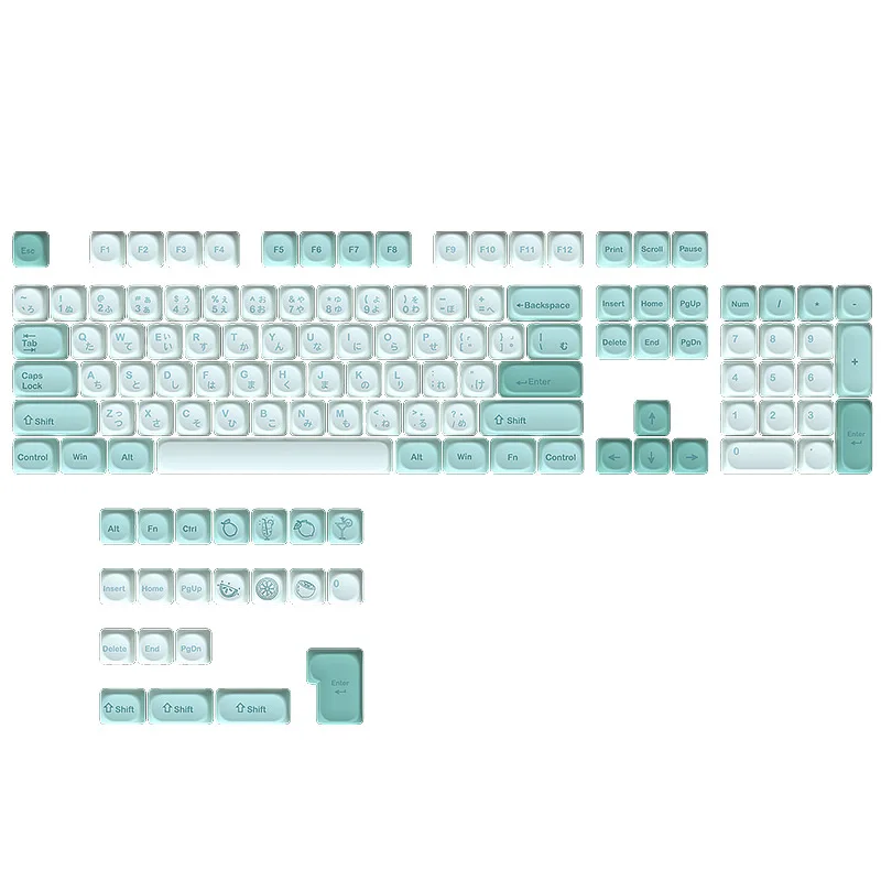 Mint soda keycap hot sublimation MOA height small full set of 125 keys three color matching customization
