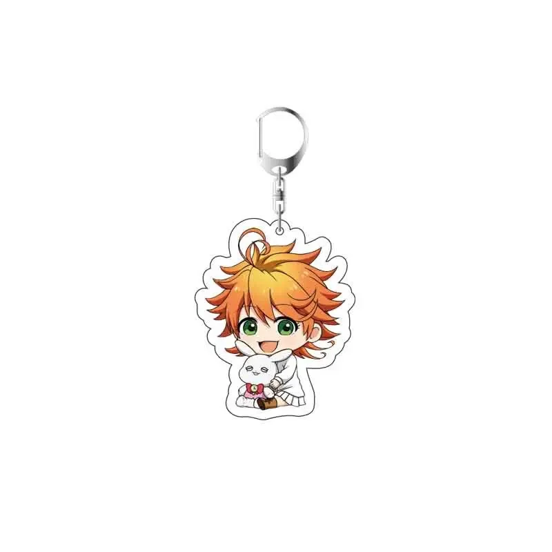 1pcs Anime Keychain The Promised Neverland Emma Norman Portachiavi Collect Keyring Llavero Pendant