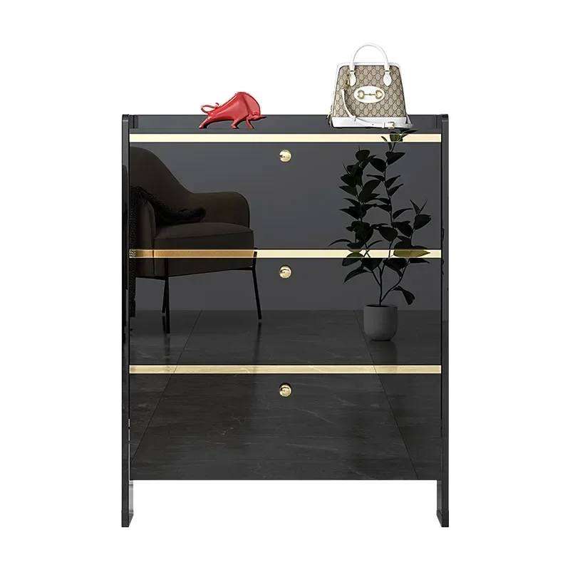 

Balcony Display Shoe Cabinets Folding Hallway Wooden Rotating Cabinets Mobile Space Saving Armoires Home Furniture