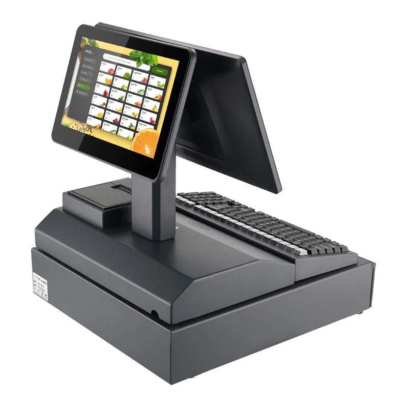 Dual Display Windows System POS Cash Register I3 2nd Gen CPU 1 Year Warranty For Restaurant Whole Sale Retail Payment Internal