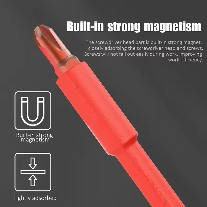 LAOA insulated injection-molded screwdriver handle, multi-function interchangeable head driver, 1/4-inch hexagonal shank screwdr