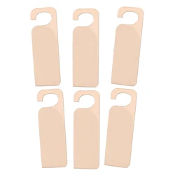 6pcs Wooden Unfinished Craft Door Hanger Sign Door Knob Hangers Blank Diy Hanging Plaque For Household Office