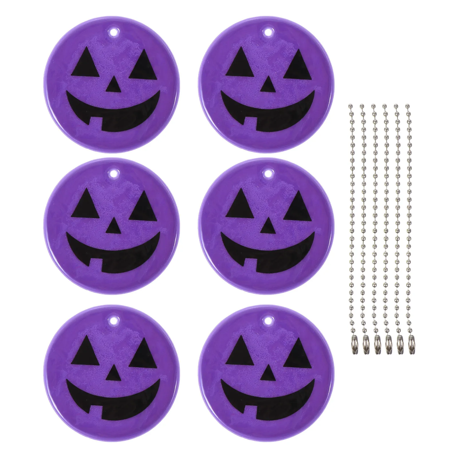 

6 Pcs Pumpkin Monster Pendant Halloween Decorations Hanging Adornment Stylish Backpack Creative Pvc Reflector Keychain Student