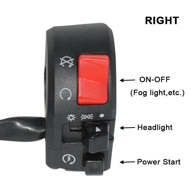 Motorcycle Bike Hydraulic Banjo Brake Pressure Light Switch & 22Mm ATV Motorcycle Handlebar Control Switches Left Righ