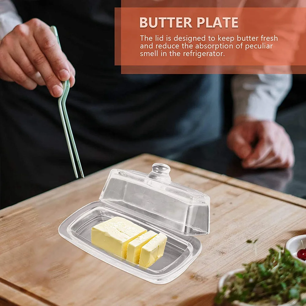 LICE-Glass Butter Dish With Lid Cream Cheese Dish Clear Butter Dish Butter Butter Tray Keeper Stands For East Coast Butter