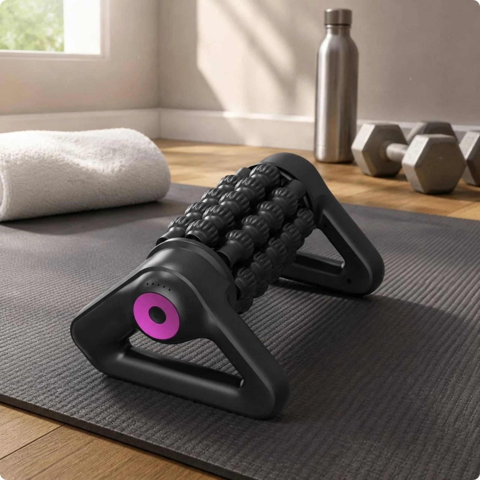

Electric Massage Roller Automatic Fascia Massager Muscle Roller Massager Textured Wellness Device Plastic Shell
