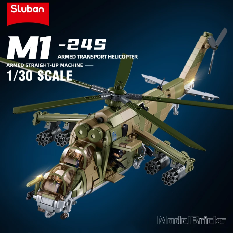 893PCS MI-24S Armed Transport Helicopter Building Blocks Military Army Weapon Creative Soldier Figure Dolls Bricks Toys For Kids