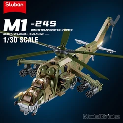 893PCS MI-24S Armed Transport Helicopter Building Blocks Military Army Weapon Creative Soldier Figure Dolls Bricks Toys For Kids