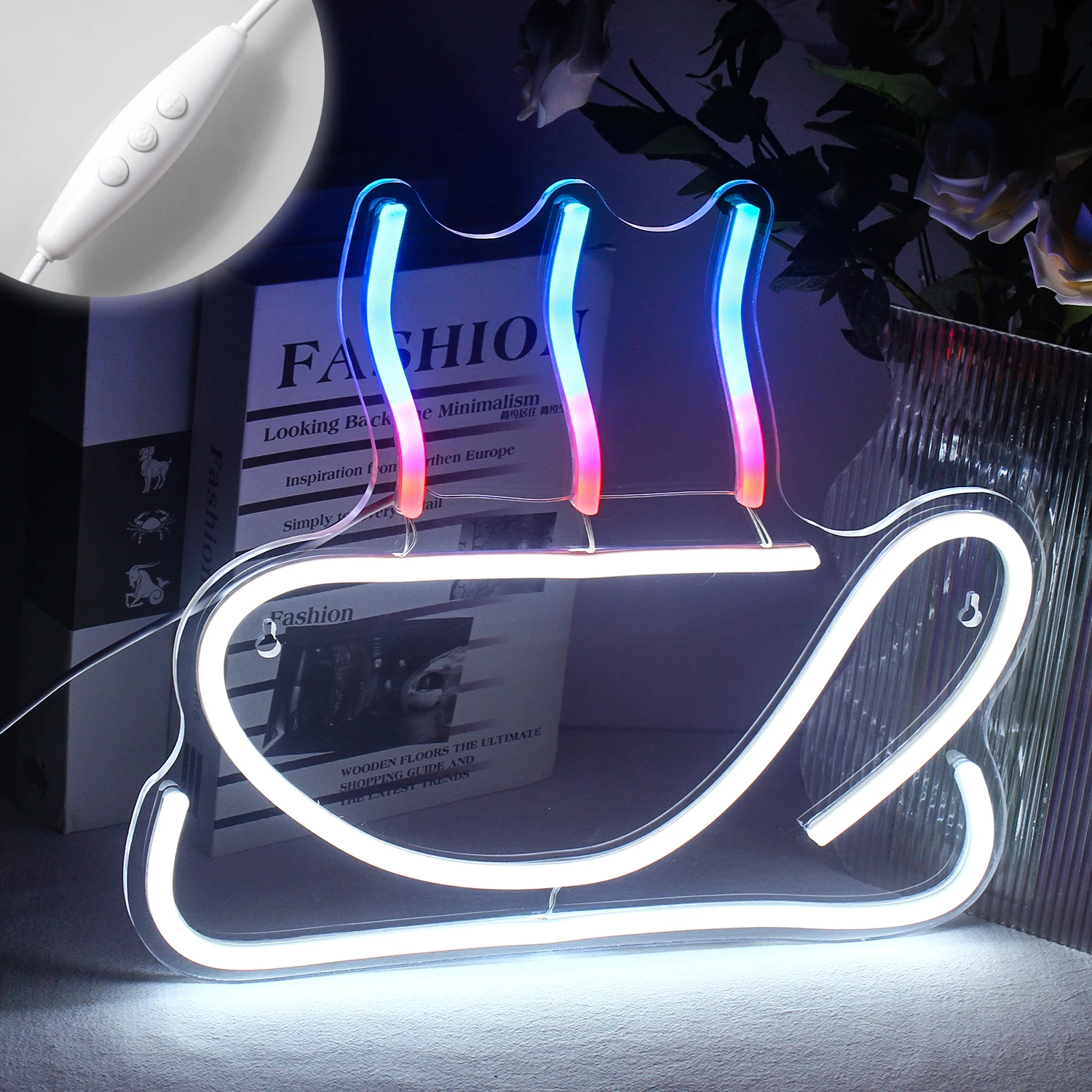 

Coffee Neon Led Sign Colorful Change Neon Lights Acrylic Wall Light Cafe Restaurant Hotel Tea Dessert Shop Bar Party USB Lamp
