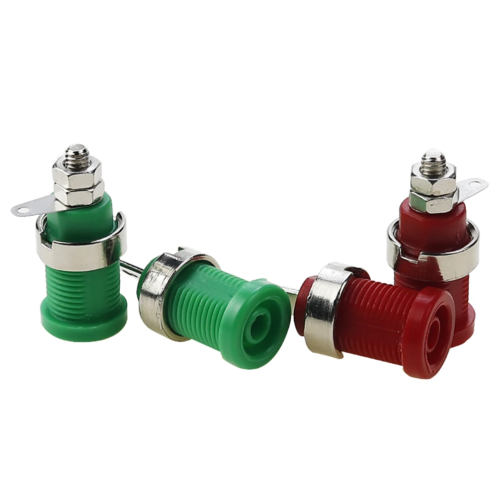 10Pcs 6 Color 4mm Banana Binding Post Test Connector 4mm Banana Female Socket Plug Jack Adapter DIY Red Black Green Yellow Blue