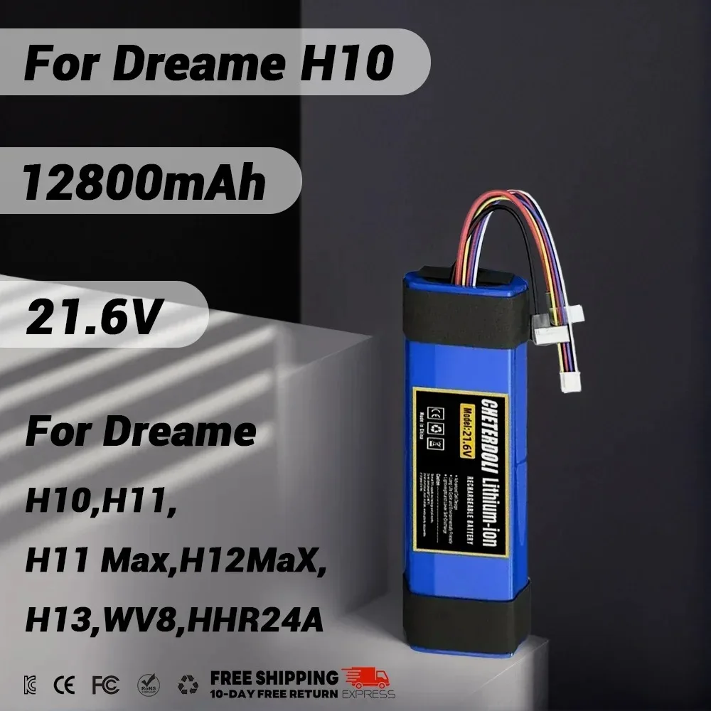 21.6V 100% Original 12800mAh Rechargeable Battery for Dream H10, H11, H12, H11MAX, M13, H12S, VWV8, HHR24A Floor Scrubbers