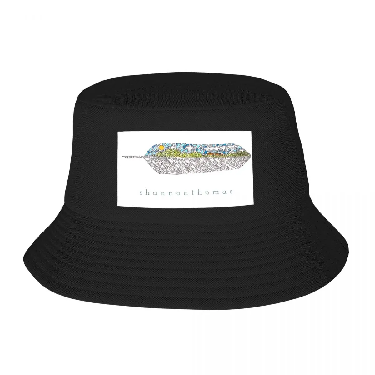 

Front Range on a Feather Bucket Hat birthday Snap Back Hat Golf Cap Sports Caps Men Hat Women's