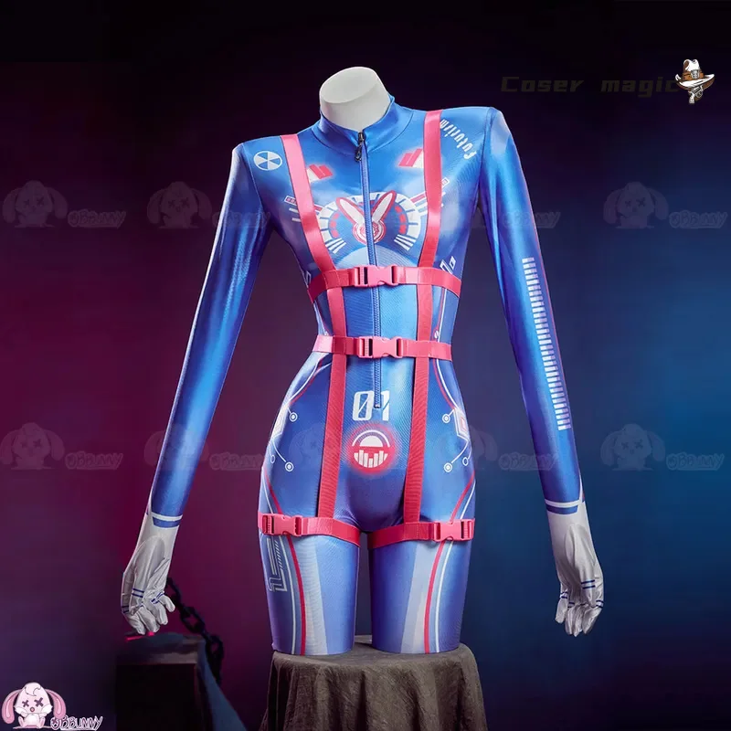 

Костюм для косплея D.Va из Overwatch: Аниме-комбинезон в стиле панк, обтягивающие тайтсы, зентай для вечеринок и Хэллоуина