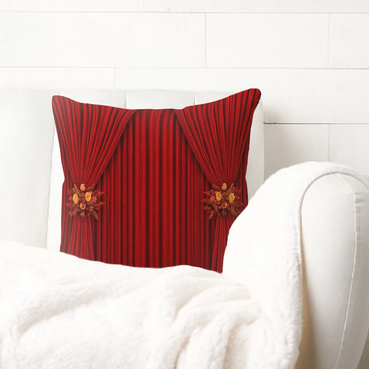 Vibrant Mixed Fruit Pattern Polyester Pillow Cover - 2D Printed Decorative Pillow Case for Home Sofa, Couch & Bedroom Decoration