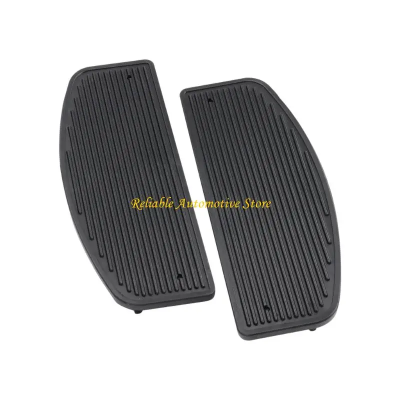 M68B Ribbed Motorcycle Floorboard Pads, Black Hard Rubber Pair Set
