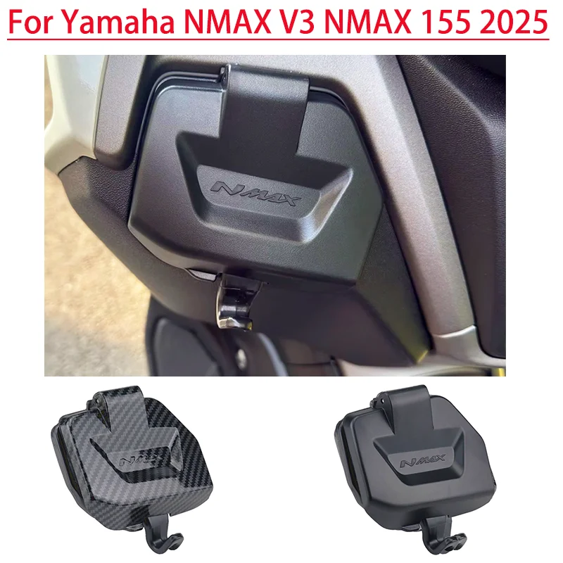 Motorcycle Tool Box Storage Cover Lid Side Pocket Carbon Fiber Waterproof Cover For Yamaha NMAX V3 NMAX155 2025 NMAX Accessories