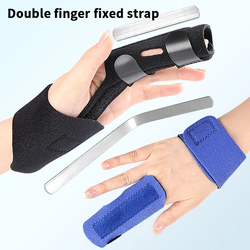 Attelle réglable à deux doigts pour doigt enclenché, redressement des doigts cassés ou courbés, attelle pour pouce, attelle pour mallet finger, support pour ténosynovite (1 pièce) 1