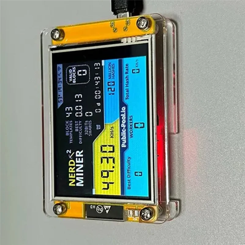 TTKK-Nuevo Nerdminer V3 2,8 pulgadas BTC solo lotería Nerd Miner Crypto Bitcoin Miner solo máquina de minería