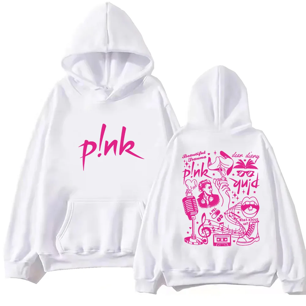 

Pink Tour 2024 Hoodie Harajuku Hip Hop Pullover Tops Sweatshirt Fans Gift Tops