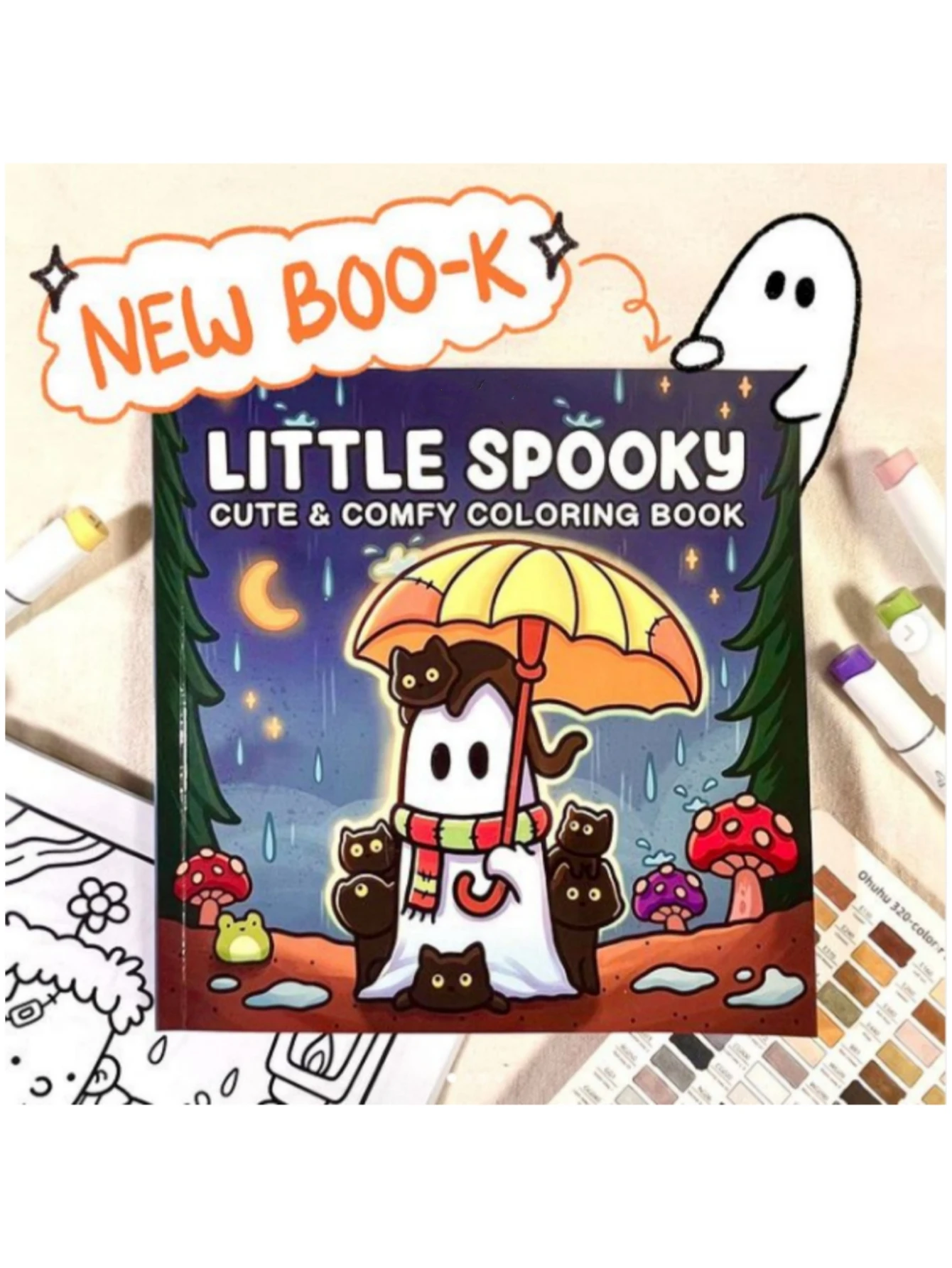 

Книжка-раскраска Spooky Cutie: смелый и простой дизайн на Хэллоуин для снятия стресса, интерактивная для девочек и фокусируемая раскраска.