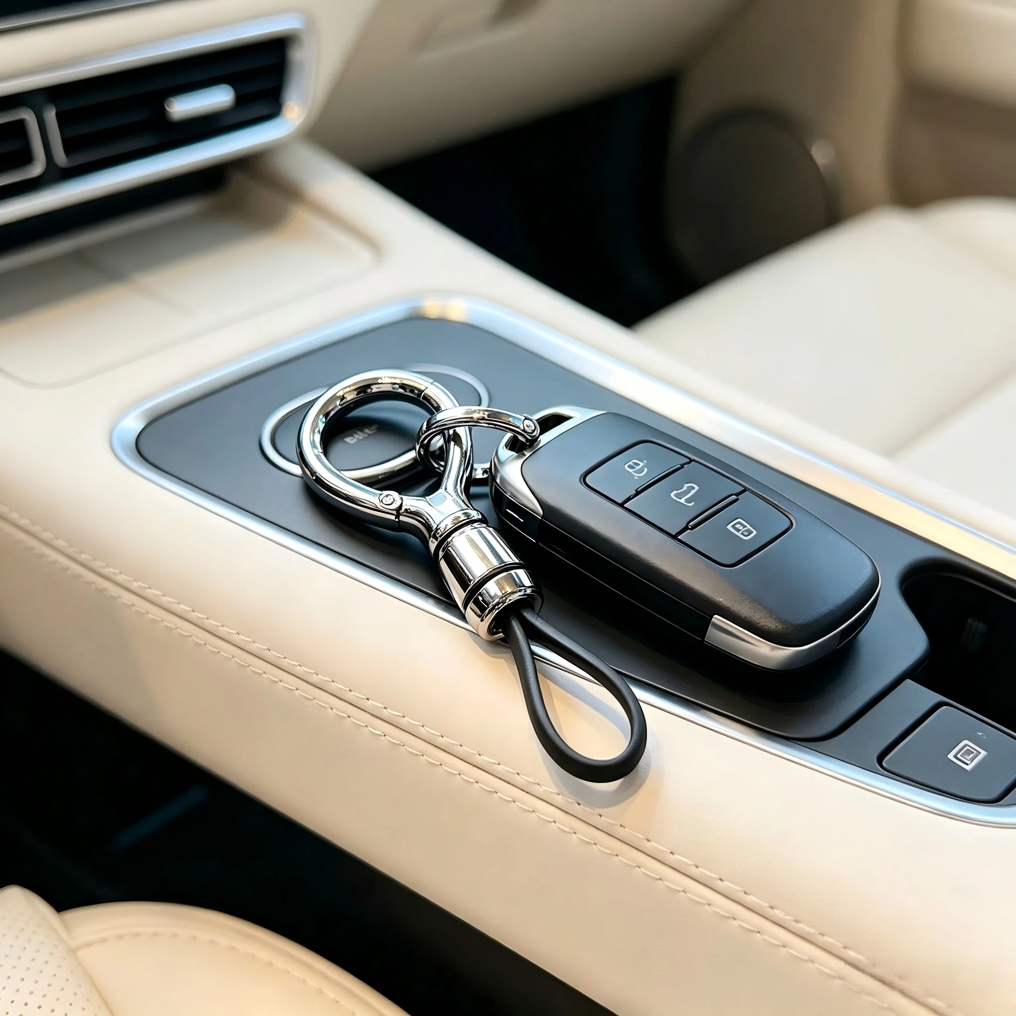 Men's Metal Car Keychain, Minimalist Business Style Anti-Lost Belt Clip Waist Buckle Key Ring Pendant Fashion Accessory