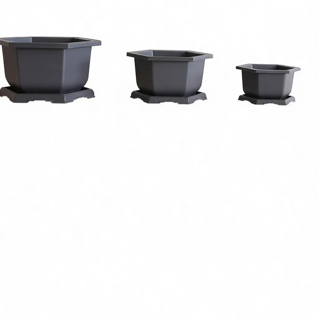 Purple Sand Bonsai Pot Plastic Succulent Container Durable Breathable Decorative Home Gardening Nursery Flower Pots