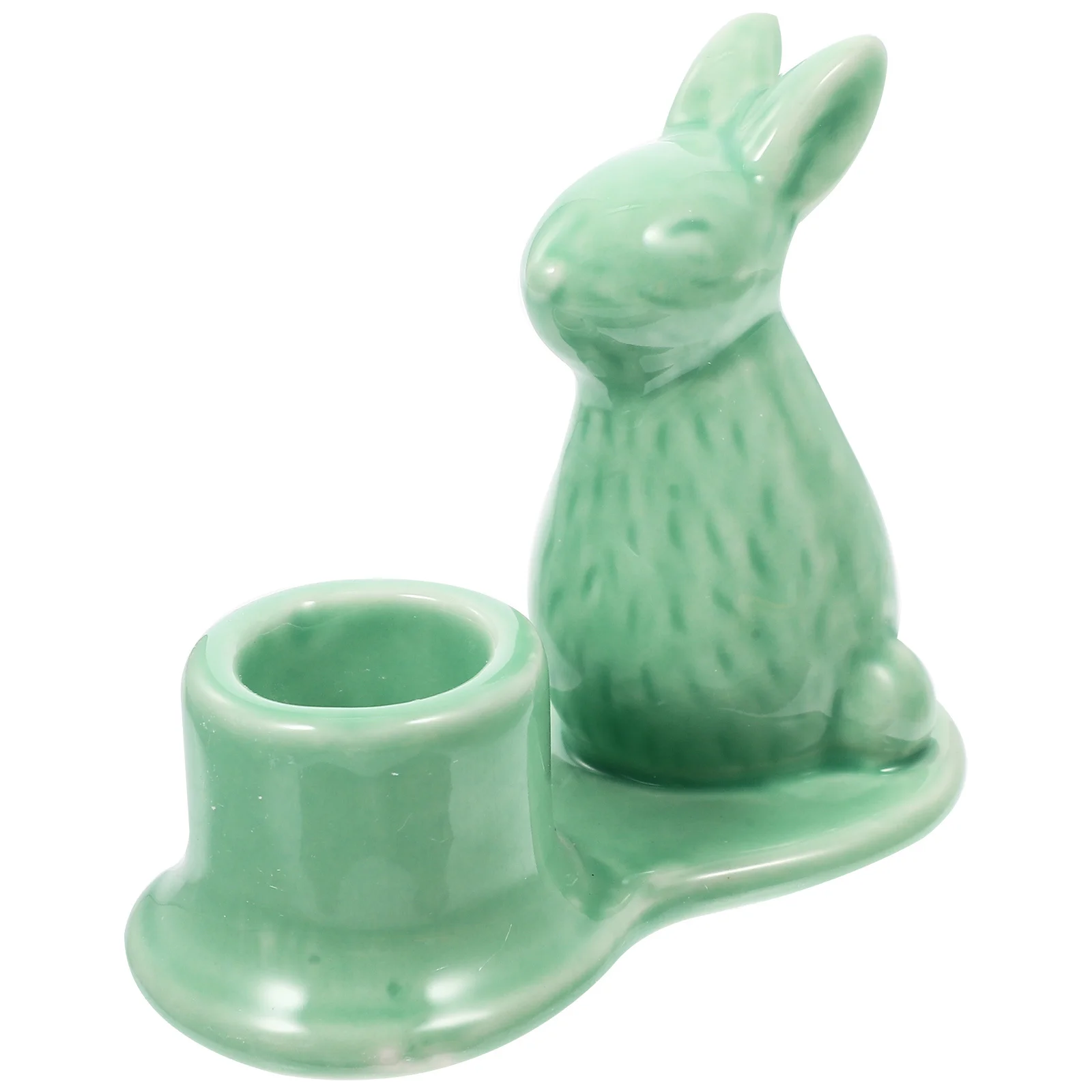 

Desktop Decoration Ceramic Animal Bunny Centerpiece Light Green Ornament
