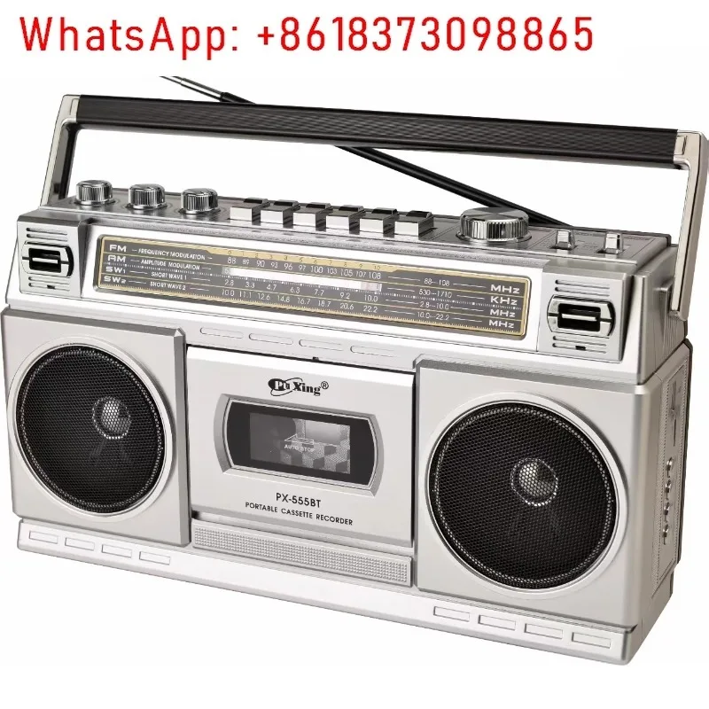 

Retro nostalgic tape recorder cassette player radio bluetooth card speaker charging outdoor stereo