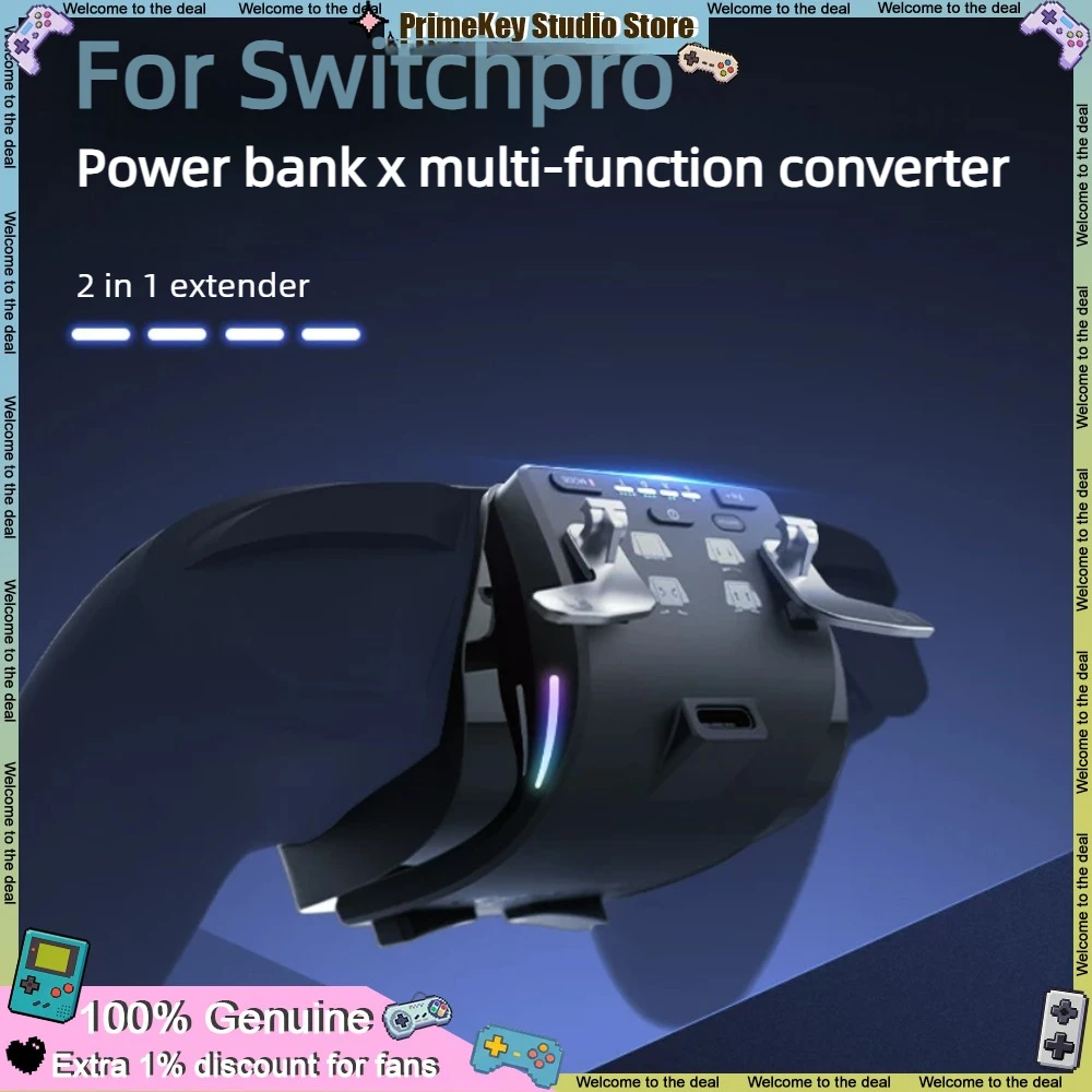 Voidjoy 2-in-1 Game Controller Clip-on Extender Power Bank 1800mAh with With Removable Triggers and Back Paddles for Switc2 Pro