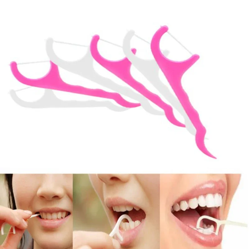 Oral Care Toothpicks Dental Floss Teeth Cleaning Plastic Tooth Picks Toothpick Disposable Interdental Brush 25pcs/pack