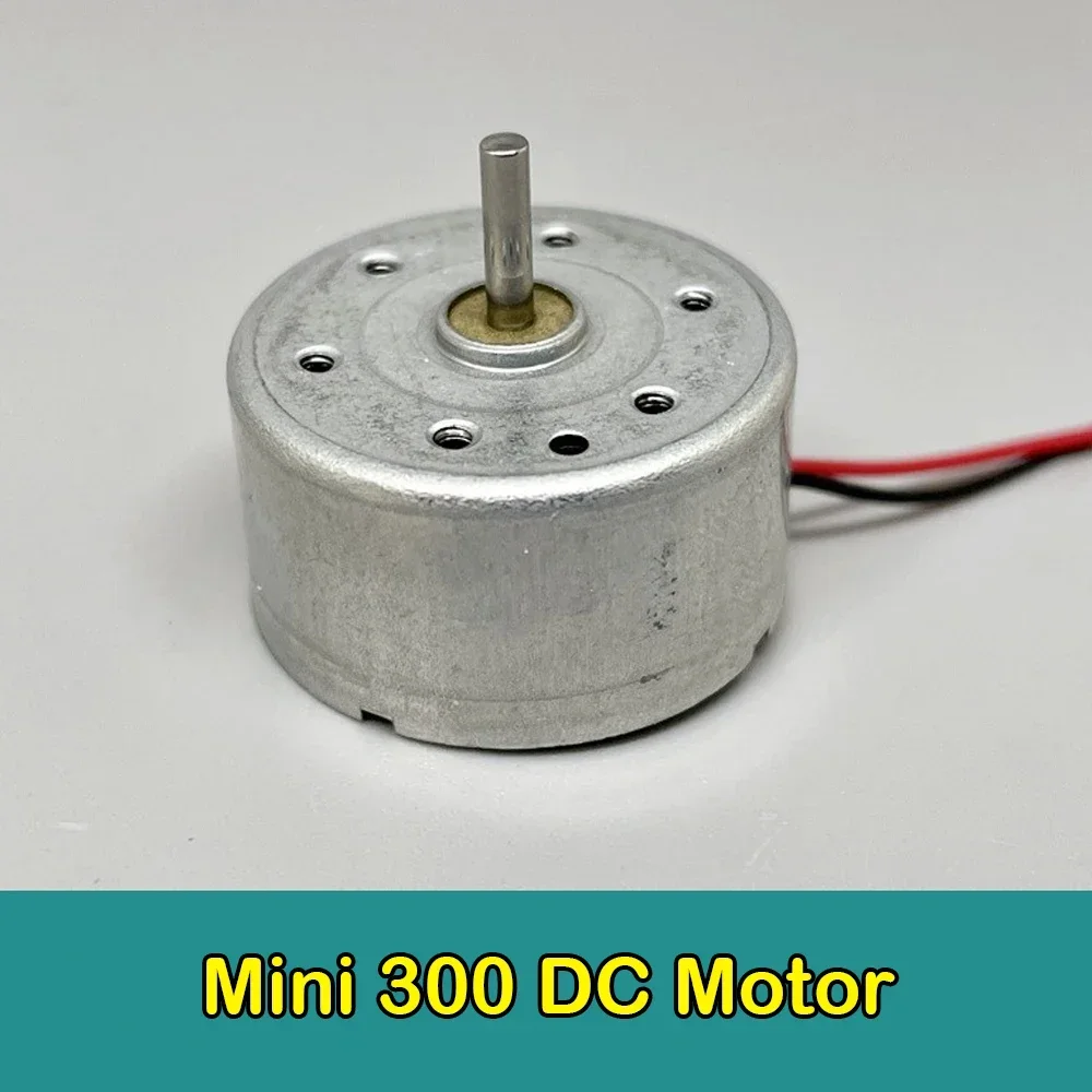 Mini 300 Round Motor RF-300C-12180 Motor DC 3.7V 8400RPM Long Wire Solar Power Cap Fan Toy Motor 8.3mm Long Shaft