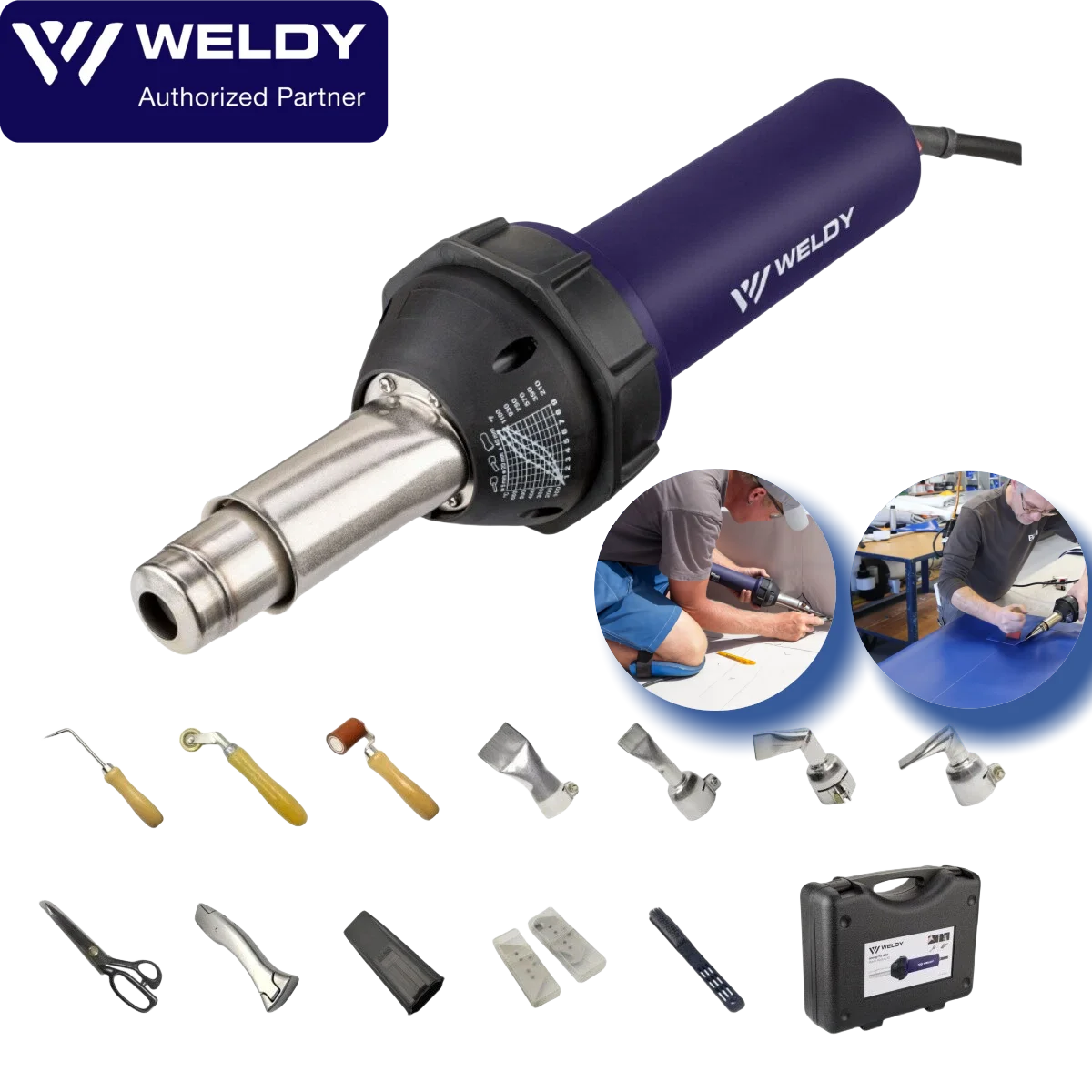 

Original Weldy 1600W Hot Air Welder for PVC TPO Membrane Welding with Nozzle Pressure Roller