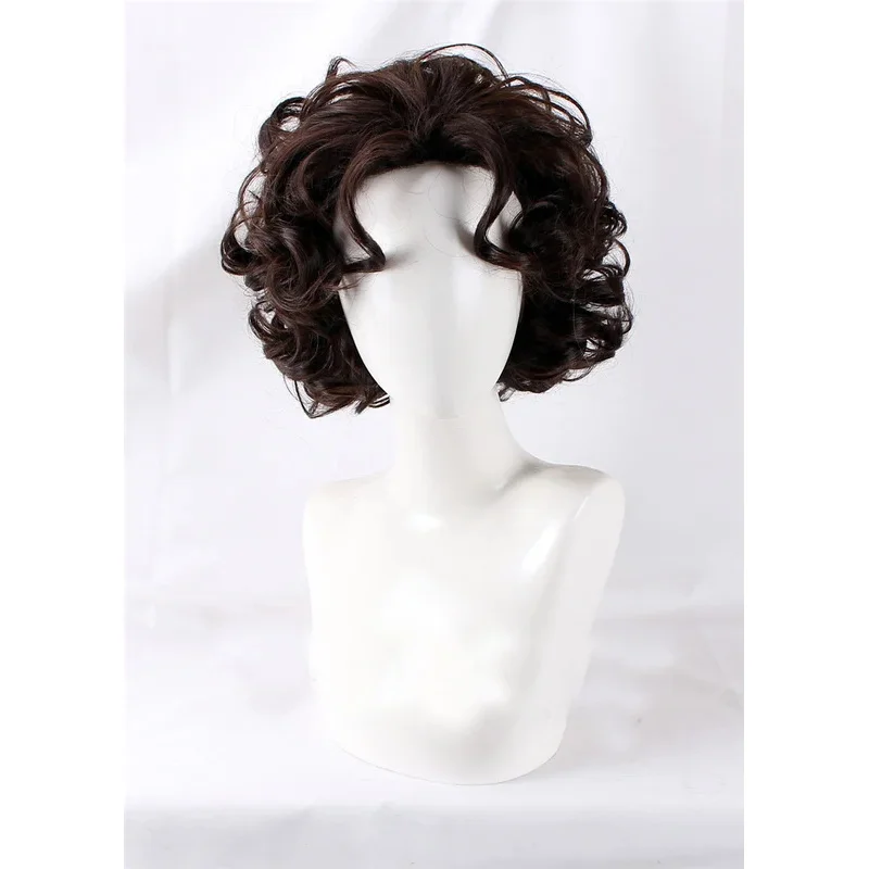 2022 New Mirabel Madrigal Cosplay Wig Short Dark Brown Curly Wig Heat Resistant Cosplay Costume Wig   Wig cap