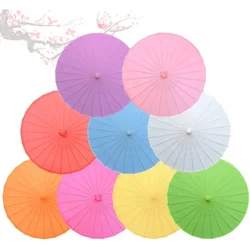 20/30/40/60CM Chinese colored paper umbrella China traditional dance color parasol Kids DIY painting paper umbrella Home Decora