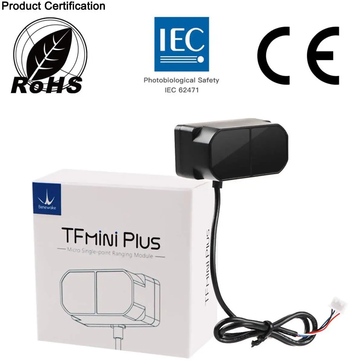 Distância Laser Medição Sensor, Uart Benewake Tfminiplus Lidar, IP65