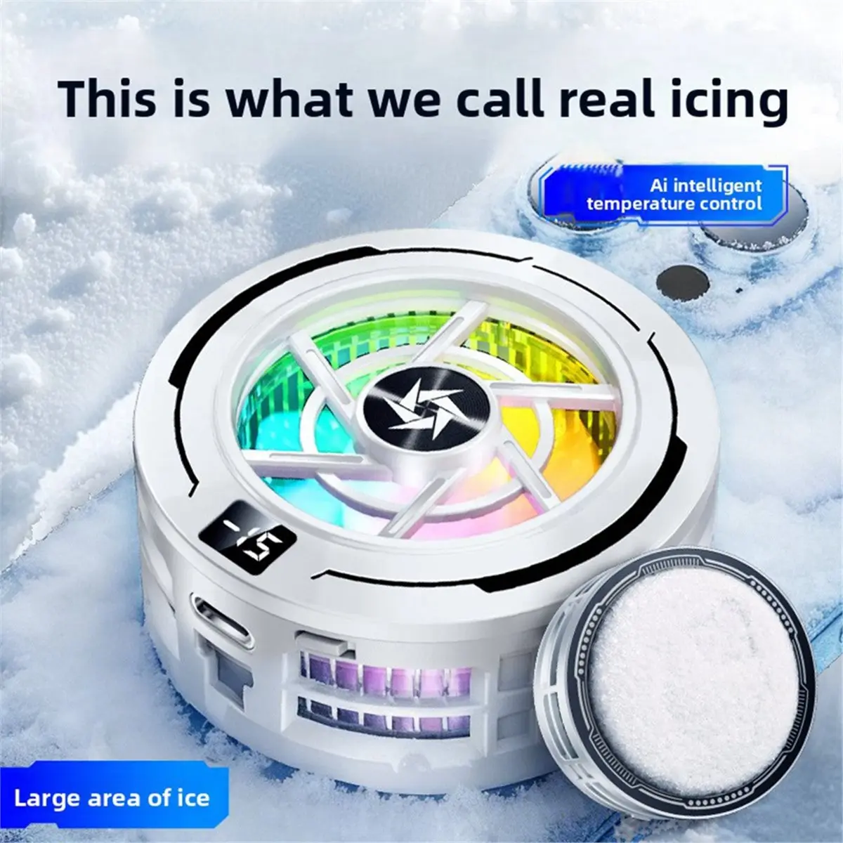 Phone Heat Mobile Phone Cooler Digital Display Semiconductor Cooling Icing Cooling Gaming Live Silent Operation