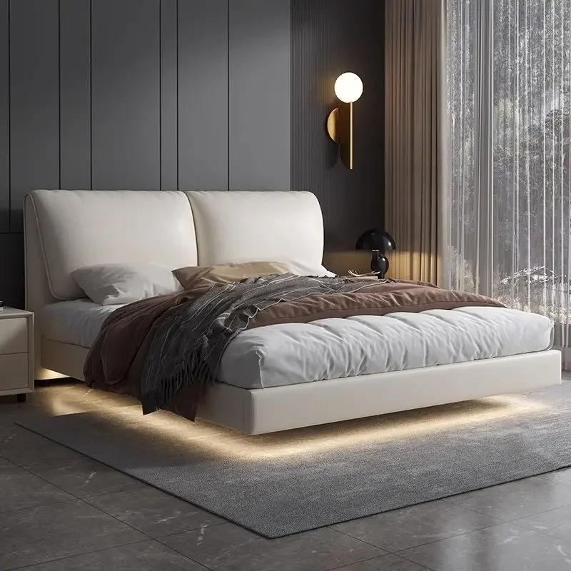 سرير معلق للأذن 1.8 متر غرفة نوم رئيسية مزدوجة 1.5 متر سرير فاخر خفيف وحديث وبسيط #2