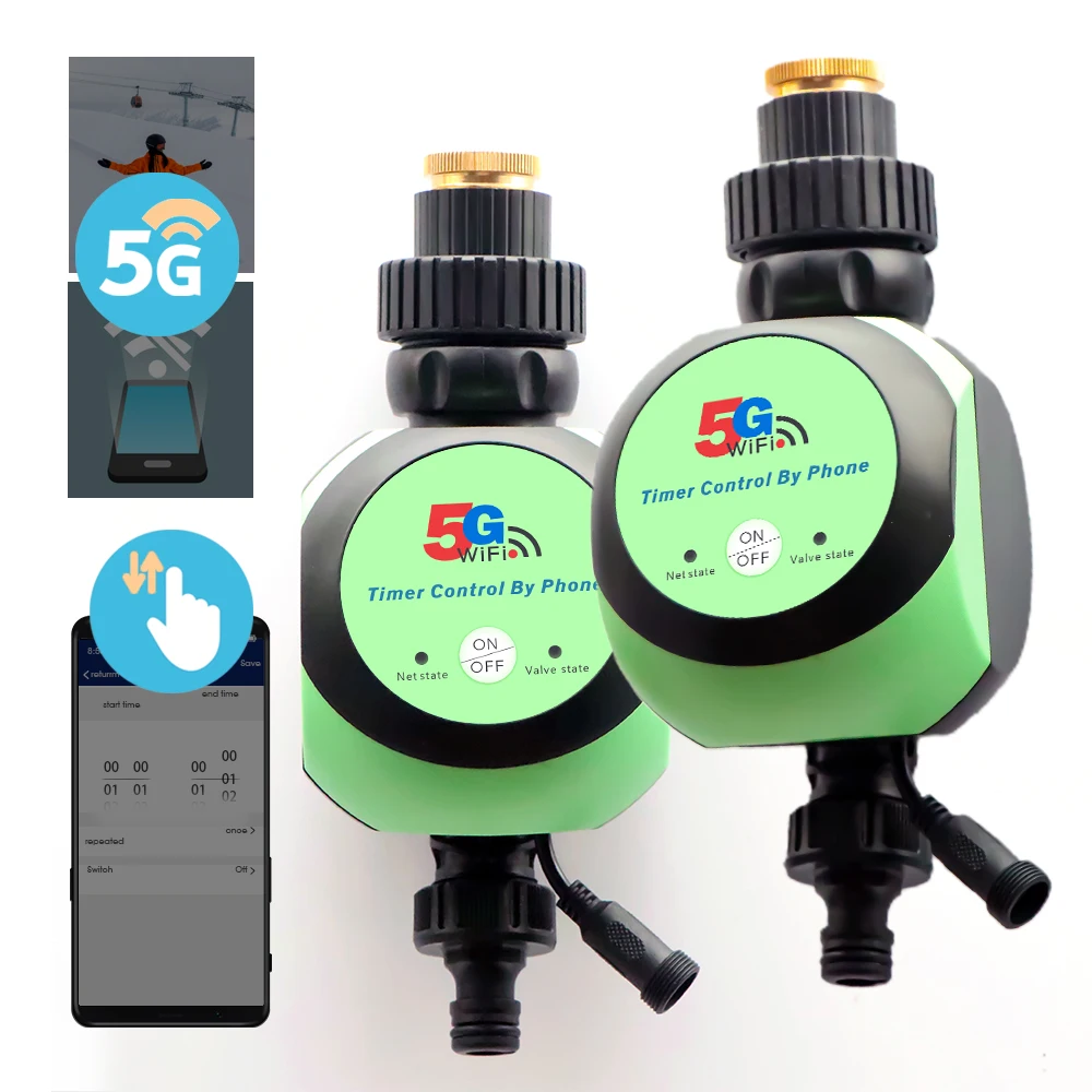 New 5G WiFi/Bluetooth-compatible Water Timer Tuya Smart Life App Remote Control Plant Watering Valve Garden Irrigation Sprinkler