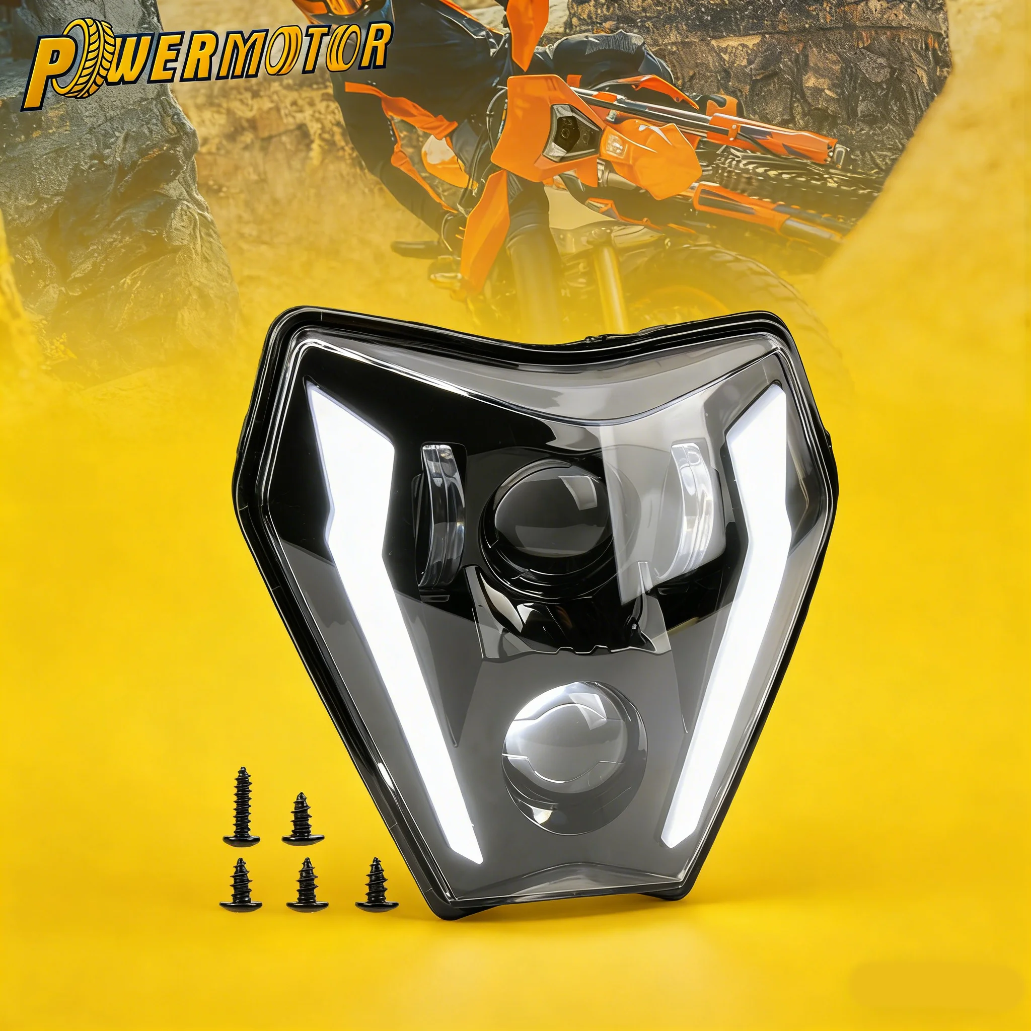 

For KTM EXC XC SX MX 125 250 300 450 2024 2025 Motorcycle LED Headlight Supermoto Motocross Head Lights Headlamp Accessories