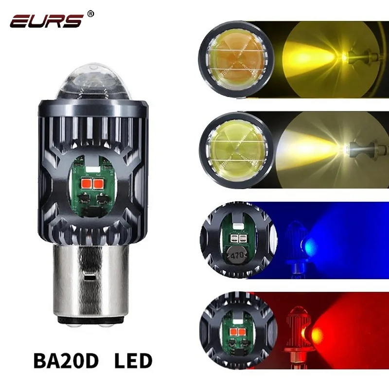 1PCS H4 BA20D P15D Led Lens Motorcycle Headlights 12V CSP Lights For Motorcycle High/Low Beam Led Spotlight Strobe Led Fog Lamp