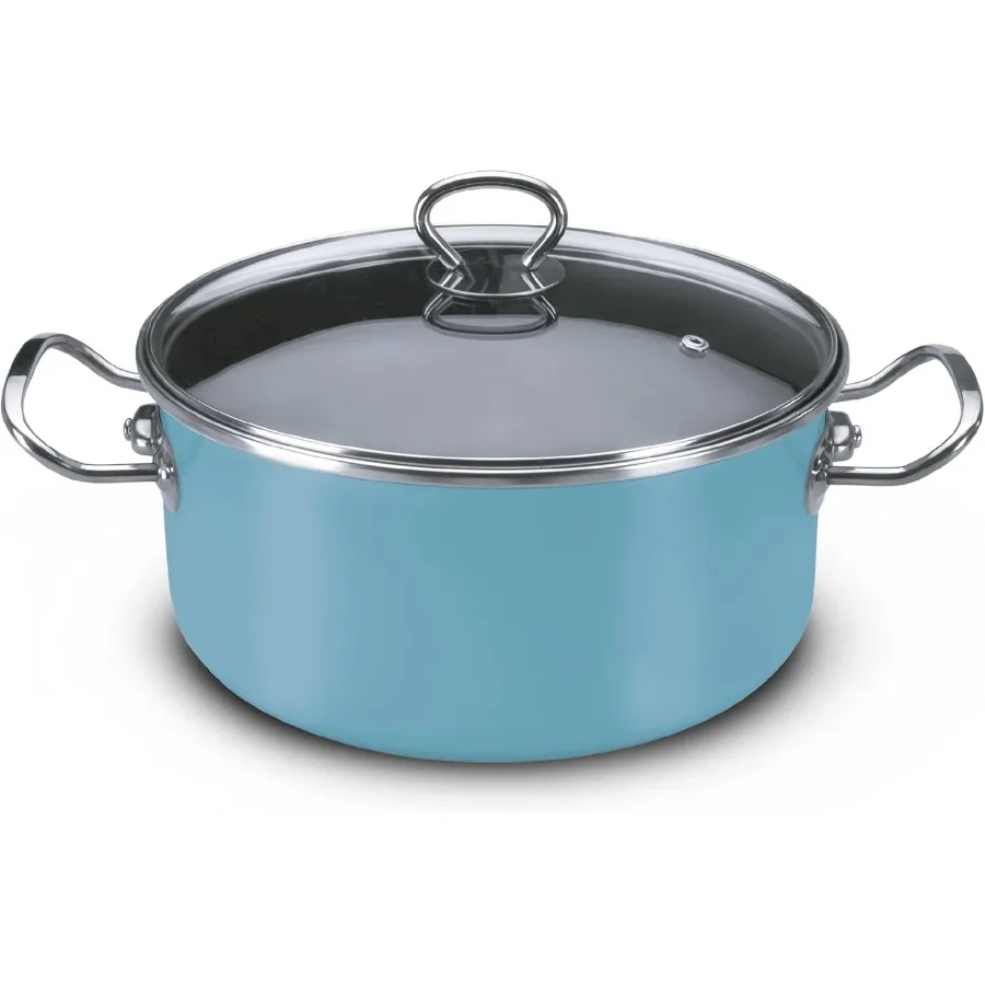 

Элегантная голландская духовка на 6 литров со стеклянной крышкой, можно мыть в посудомоечной машине, гриль и духовка, безопасная до 480 эмаль на стальном антипригарном внутреннем пятне