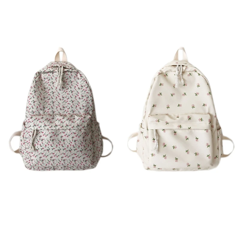 Mochilas medianas nailon Mochila ligera con lindo estampado floral para niñas